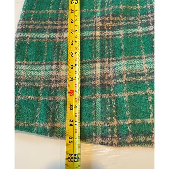 &Merci Plaid Knit Coat Collar Notched Lapel Sz L Lined Pockets Preppy Academia - Picture 11 of 11